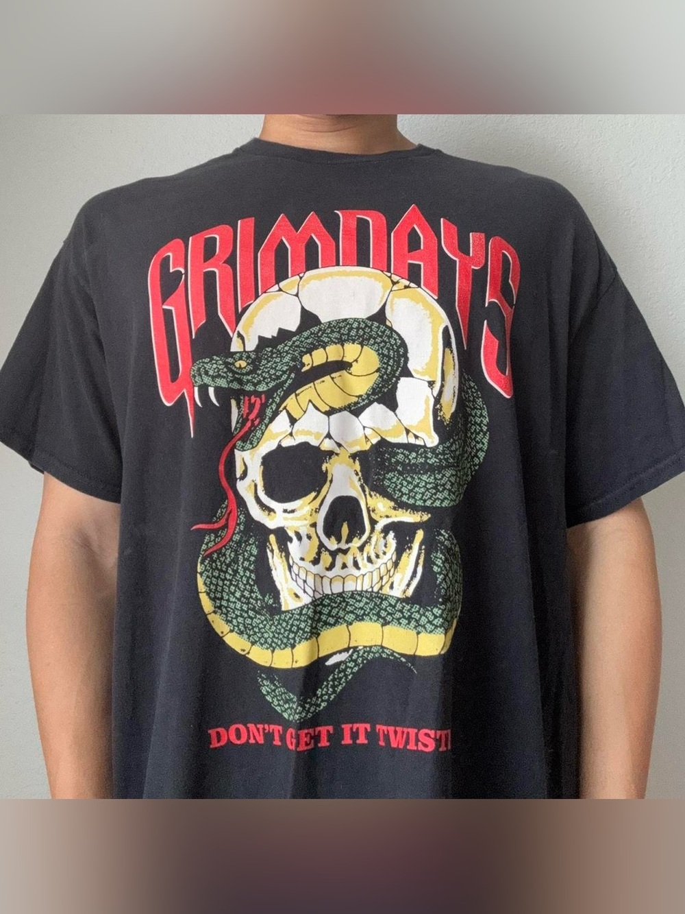 Grim Days "Dont get it Twisted" Graphics Black Tee Shirt